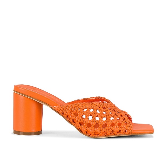 x REVOLVE Orange Rattan Heeled Sandals - Picture 3 of 3